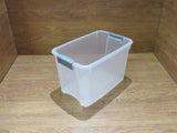 Rubbermaid Storage Tote With Locking Handles 18.75in x 11.75in Frosted/Gray -- Used