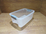 Rubbermaid Storage Tote With Locking Handles 18in x 12in x 7.5in Frosted/Gray -- Used
