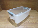 Rubbermaid Storage Tote With Locking Handles 18in x 12in x 7.5in Frosted/Gray -- Used