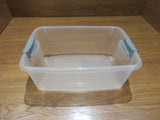 Rubbermaid Storage Tote With Locking Handles 18in x 12in x 7.5in Frosted/Gray -- Used