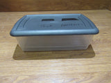 Rubbermaid Storage Tote 13.5in x 8.5in x 4.5in Clear/Gray -- Used