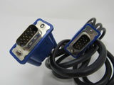 Standard VGA Monitor Connector Video Cable DSub15 DB15 6 ft Male -- Used