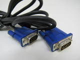 Standard VGA Monitor Connector Video Cable DSub15 DB15 6 ft Male -- Used