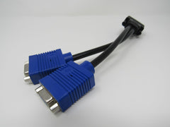 Standard DMS-59 to Dual VGA Y Splitter Computer Video Cable 7 Inches DB15 VGA -- Used