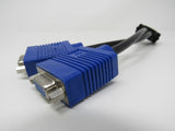 Standard DMS-59 to Dual VGA Y Splitter Computer Video Cable 7 Inches DB15 VGA -- Used