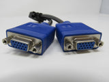 Standard DMS-59 to Dual VGA Y Splitter Computer Video Cable 7 Inches DB15 VGA -- Used