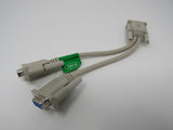 ROHS DB15 VGA Y Splitter Video Cable 5 Inches Male Female -- Used