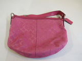 Coach Handbags Shoulder Hobo Purse Pink Fabric Leather A0920-F13115 -- Used