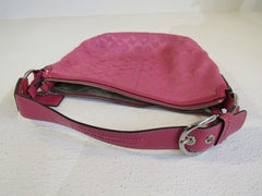Coach Handbags Shoulder Hobo Purse Pink Fabric Leather A0920-F13115 -- Used