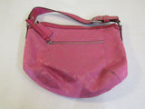 Coach Handbags Shoulder Hobo Purse Pink Fabric Leather A0920-F13115 -- Used