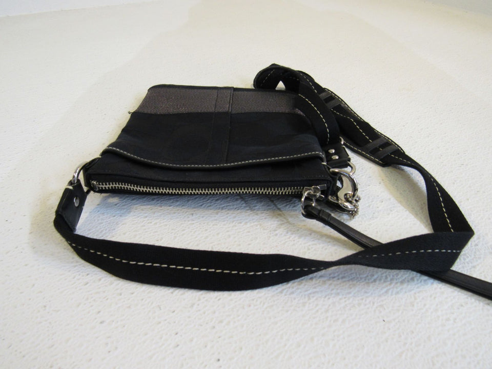 Mini COACH NY Black Leather White Contrast Stitch Square Zip Top Shoulder  Purse Crossbody Vintage Bag 90s 1990s Small Micro Stitching Y2K - Etsy