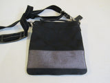 Coach Handbags Crossbody Purse Black & Silver Fabric Leather F06M-10129 -- Used