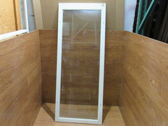 Custom Made Exterior Storm Window 62.125in x 24.5in x 1in Clear/White Wood -- Used