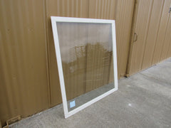 Custom Made Exterior Storm Window 48.5in x 45.5in x 0.75in Clear/White Wood -- Used