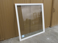 Custom Made Exterior Storm Window 48.5in x 45.5in x 0.75in Clear/White Wood -- Used