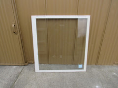 Custom Made Exterior Storm Window 48.5in x 45.5in x 0.75in Clear/White Wood -- Used