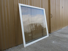 Custom Made Exterior Storm Window 48.25in x 48in x 0.75in Clear/White Wood -- Used