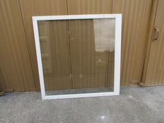 Custom Made Exterior Storm Window 48.25in x 48in x 0.75in Clear/White Wood -- Used