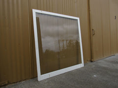 Custom Made Exterior Storm Window 50.75in x 49in x 1in Clear/White Wood -- Used