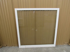 Custom Made Exterior Storm Window 50.75in x 49in x 1in Clear/White Wood -- Used