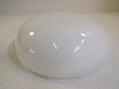 Designer Round Light Lamp Shade 12-in 9-5/8in OD Opening White Glass -- Used