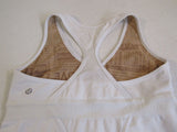 Lululemon Athletic Tank Top Size 8 White Racerback Built In Bra Luon Female -- Used