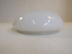 Designer Round Light Lamp Shade 11-1/2-in 9-3/4in OD Opening White Glass -- Used