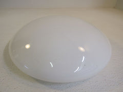 Designer Round Light Lamp Shade 14-in 10-1/2in OD Opening White Glass -- Used