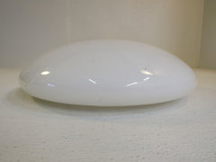 Designer Round Light Lamp Shade 14-in 10-1/2in OD Opening White Glass -- Used