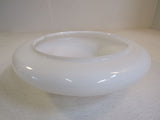 Designer Round Light Lamp Shade 14-in 10-1/2in OD Opening White Glass -- Used