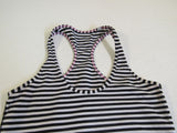 Lululemon Athletic Tank Top Black & White Striped Racerback Size 6-8 Luon Female -- Used