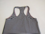 Lululemon Athletic Tank Top Black & White Striped Racerback Size 6-8 Luon Female -- Used