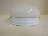 Standard Insulated Round Light Ceiling Fixture 9-in White/Gold Glass -- Used