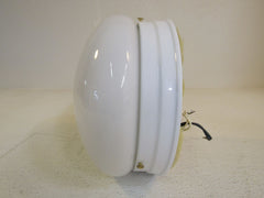 Standard Insulated Round Light Ceiling Fixture 9-in White/Gold Glass -- Used