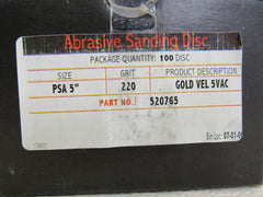 Abrasive Sanding Disk Gold VEL 5VAC 220 Grit PSA 5in 90 Count 520765 -- New