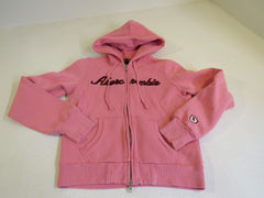 Abercrombie & Fitch Hoodie Sweatshirt Pink Full Zip Large Cotton Female -- Used