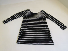 Guess Shirt Black & White Large Scoop Neck Cotton Female Striped -- Used