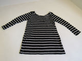 Guess Shirt Black & White Large Scoop Neck Cotton Female Striped -- Used