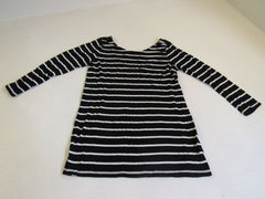 Guess Shirt Black & White Large Scoop Neck Cotton Female Striped -- Used
