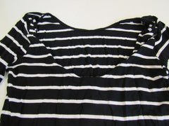 Guess Shirt Black & White Large Scoop Neck Cotton Female Striped -- Used