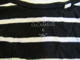 Guess Shirt Black & White Large Scoop Neck Cotton Female Striped -- Used