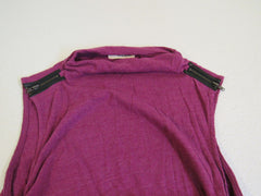DKNY Jeans Shirt Purple Medium Zipper Accent at Shoulders Cotton Female -- Used