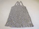 INC International Concepts Shirt Grey Small Silver Sequins Tank Top Rayon Female -- Used