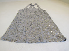 INC International Concepts Shirt Grey Small Silver Sequins Tank Top Rayon Female -- Used