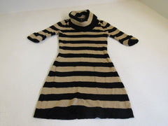 INC International Concepts Sweater Black and Gold Striped Medium Rayon Female -- Used