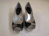 BCBGirls Wedge Shoes Cally Black Leather Female Size 7.5B -- Used