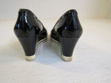 BCBGirls Wedge Shoes Cally Black Leather Female Size 7.5B -- Used