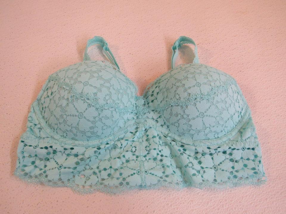 Victoria's Secret Bra Turquoise Lace Bralette Polyamide Size M