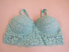 Victoria's Secret Bra Turquoise Lace Bralette Polyamide Size M 36009462 001485 -- Used