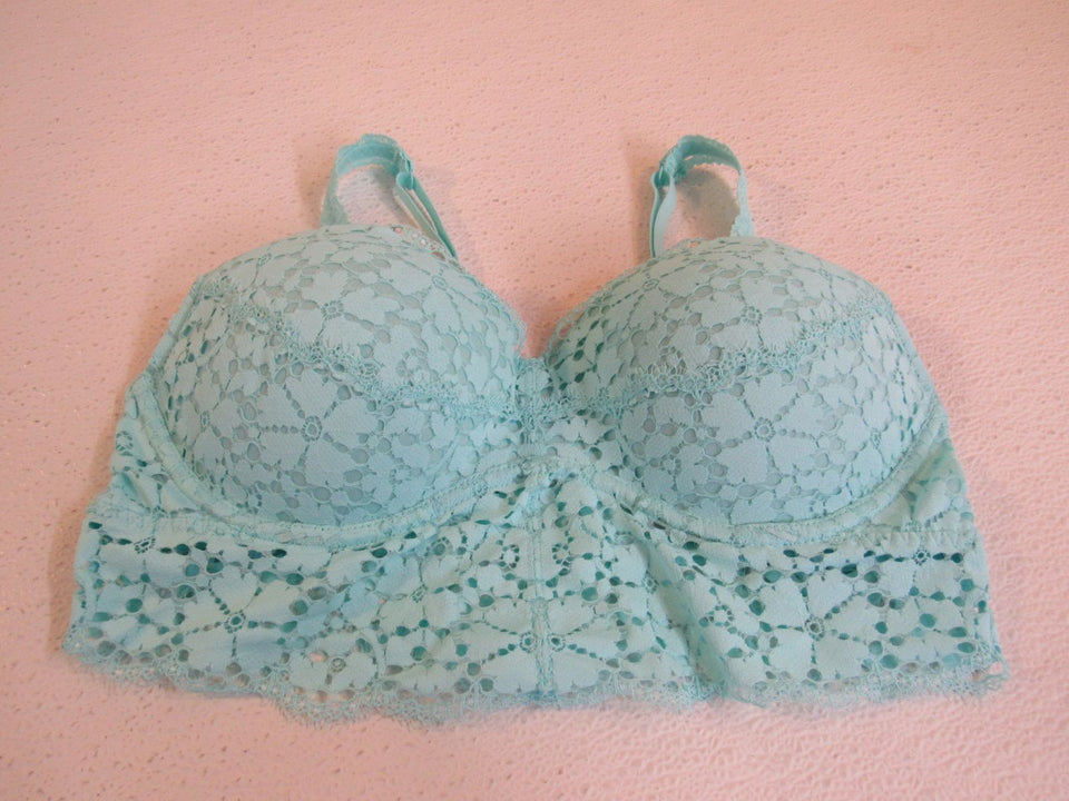Victoria's Secret Bra Turquoise Lace Bralette Polyamide Size M 3600946